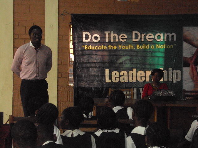 Biodun Gaffar at Captains College for DoTheDream Leadership Seminar