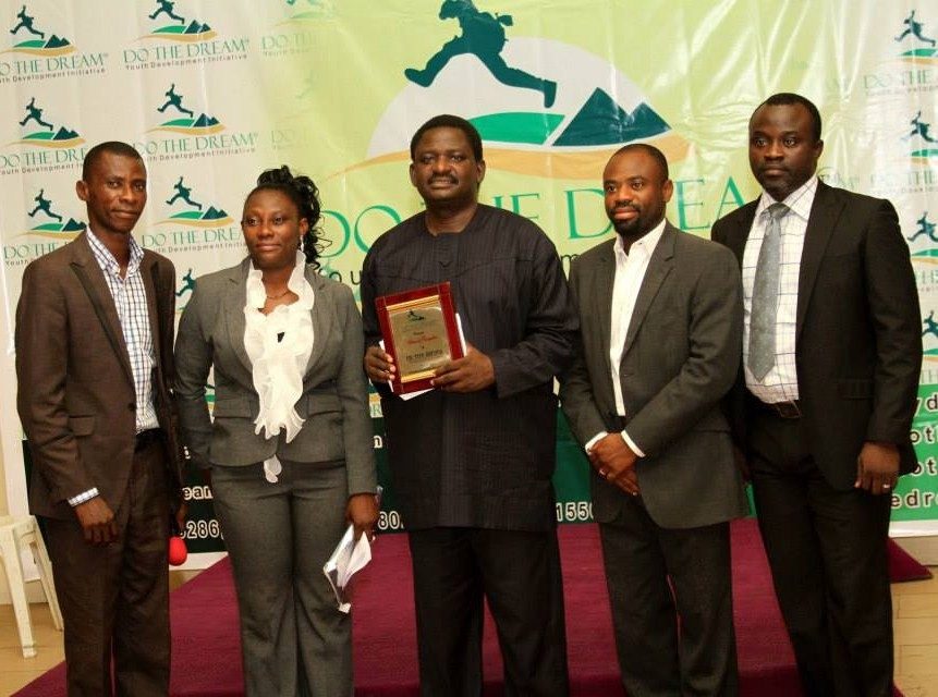 L-R Olutayo Olumadewa,Badejoko Fabamise Osunmade,Femi Adesina,Bisi Salau,Peter Oshinoiki at 6th Annual DoTheDream SUmmit