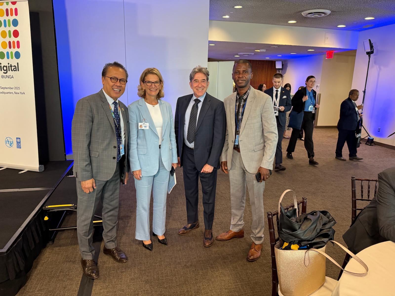 L_R Liberato Baustita -Ex President CoNGO, ITU Sec Gen Doreen Bogman Martin, Dr Peter Preziosi -CoNGO President ,Amb Adebusuyi Olutayo Olumadewa Founder DoTheDream YDI